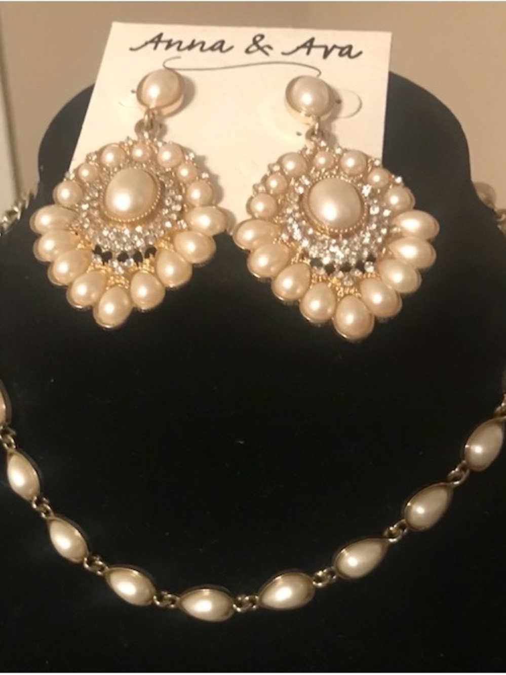 Anna & Ava Champagne Pearl and Gold Filigree Earrings